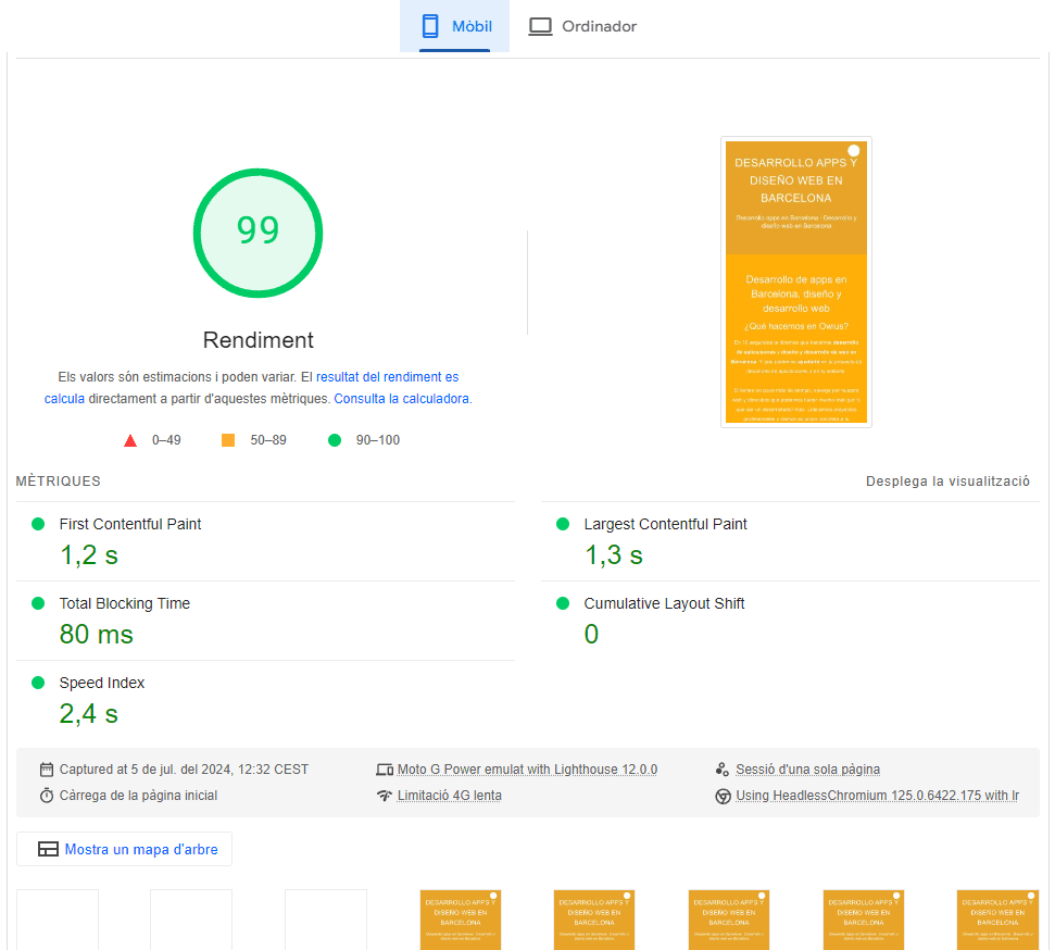 page rank desarrollo web sostenible Owius Julio 2024